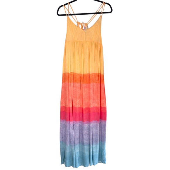 Anthropologie Carla Weeks Womens Setting Sun Rainbow Maxi Dress Size XS NWT - Picture 2 of 10